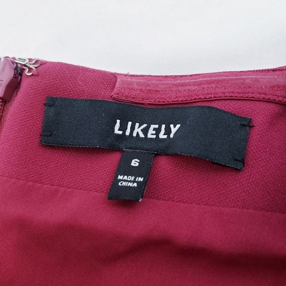 Likely Jenny Formal High Low Halter Gown Dress Berry Red 6 - Picture 10 of 12